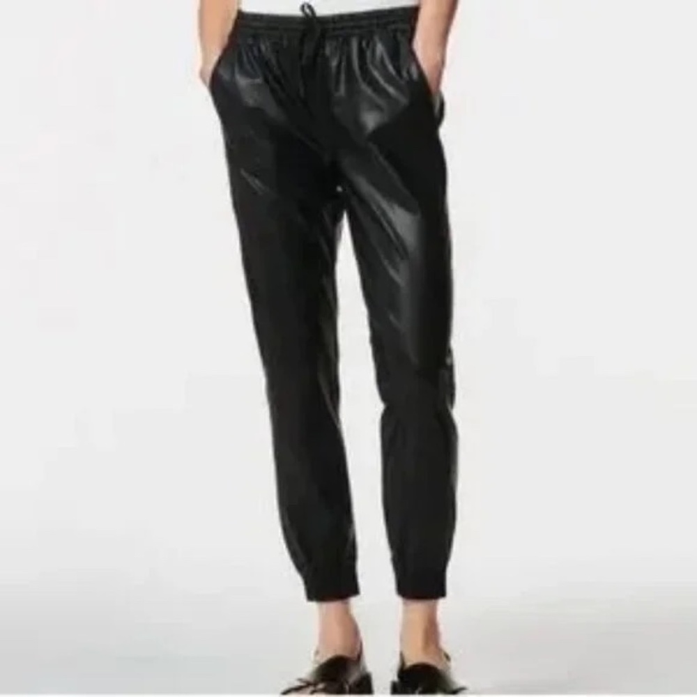 Zara drawstring jogger pants - Faux Leather - size Medium
